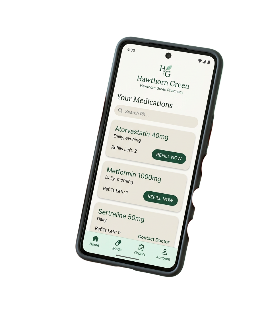Test Pharmacy prescriptions app on a mobile phone